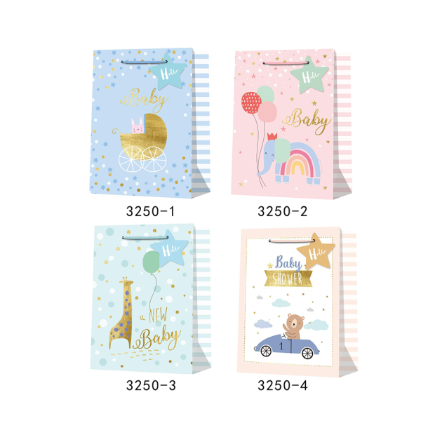 Premium Baby Gift Bag Glitter and Foil