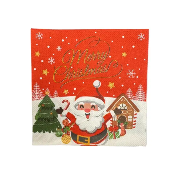 Merry Christmas Santa Hot Stamp | Napkins, Dessert & Dinner Plates