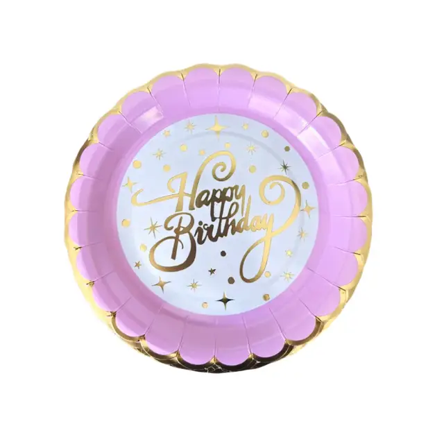 Hot Stamp Happy Birthday Curved Pink Boarder