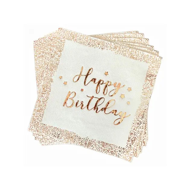 Hot Stamp Happy Birthday Rose Gold