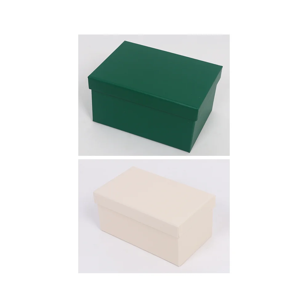Solid Colour Gift Box Set of 10, 2 Colours Green & Ivory