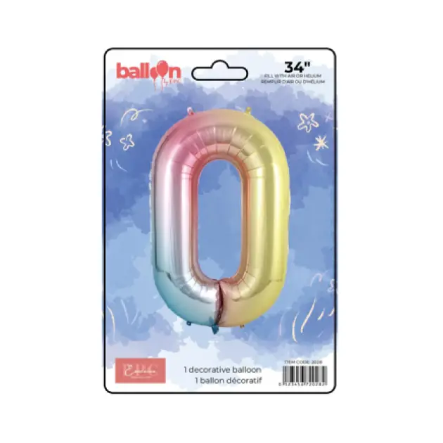 Vertical Gradient Number Balloons 34-inch