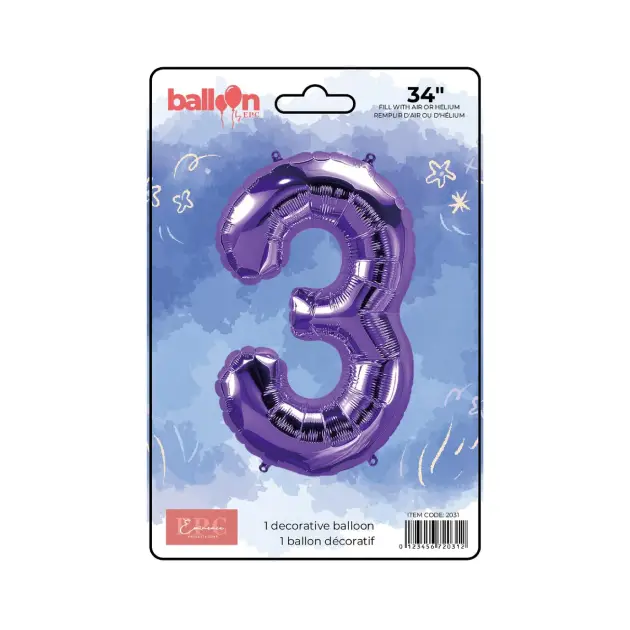 Dark Purple Number Balloons 34-inch