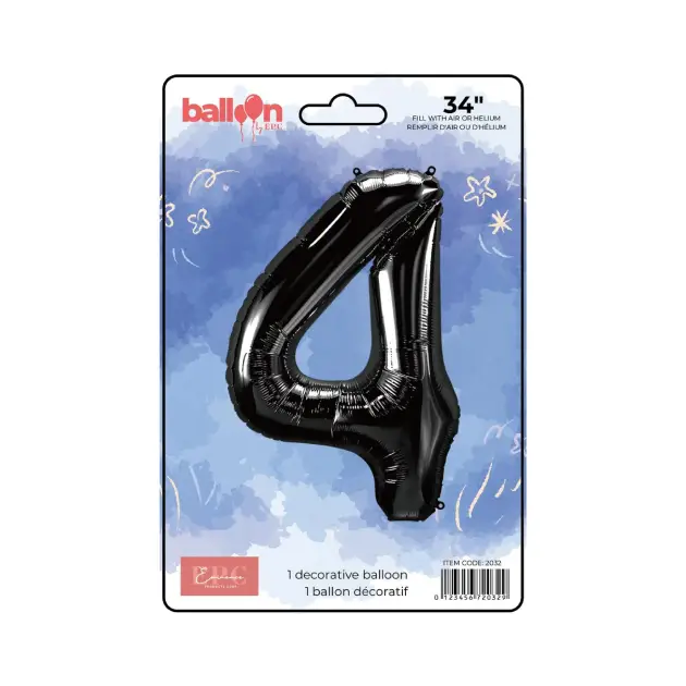 Black Number Balloons 34-inch