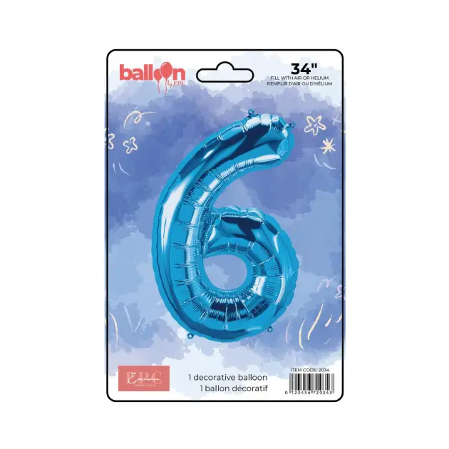 Bright Blue Number Balloons 34-inch