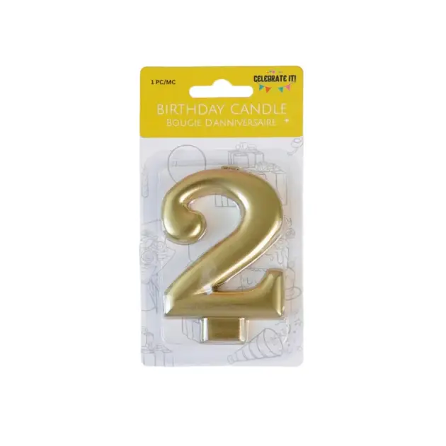 Numeral Metalic Candle - Gold
