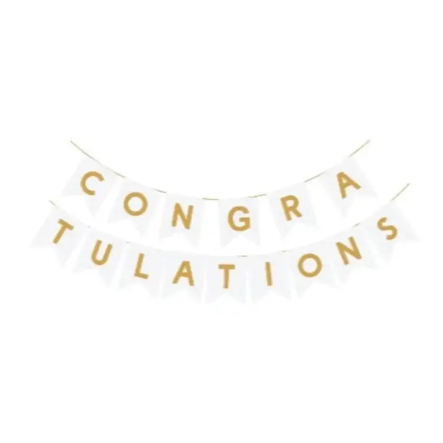 Banner Congratulations Gold Print