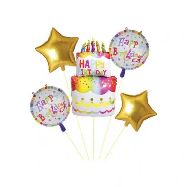 Happy Birthday 5 Pieces Set | 1pcs-39" | 4pcs-18”