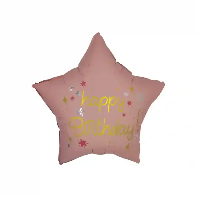 Happy Birthday Star Pink Standard 18″