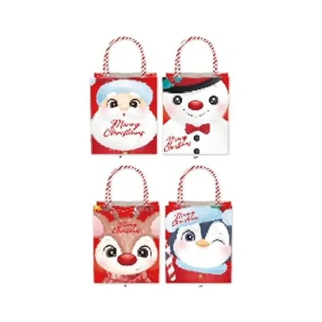 Christmas Kraft Gift bag Printed Small 150 gsm Pack of 4
